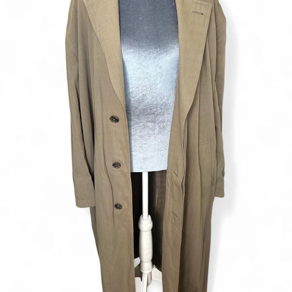 Vintage hugo boss tan virgin wool trench coat